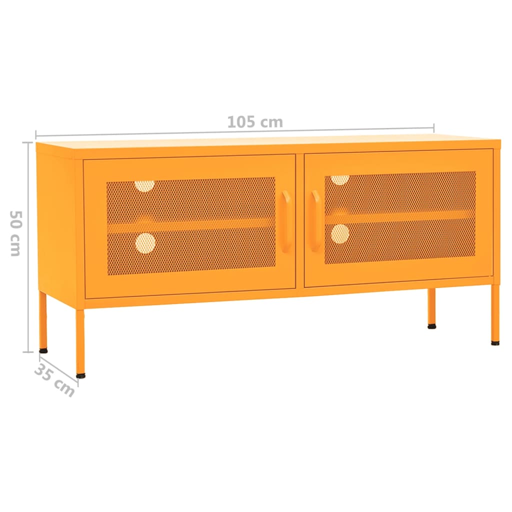 TV Cabinet Mustard Yellow 105x35x50 cm Steel